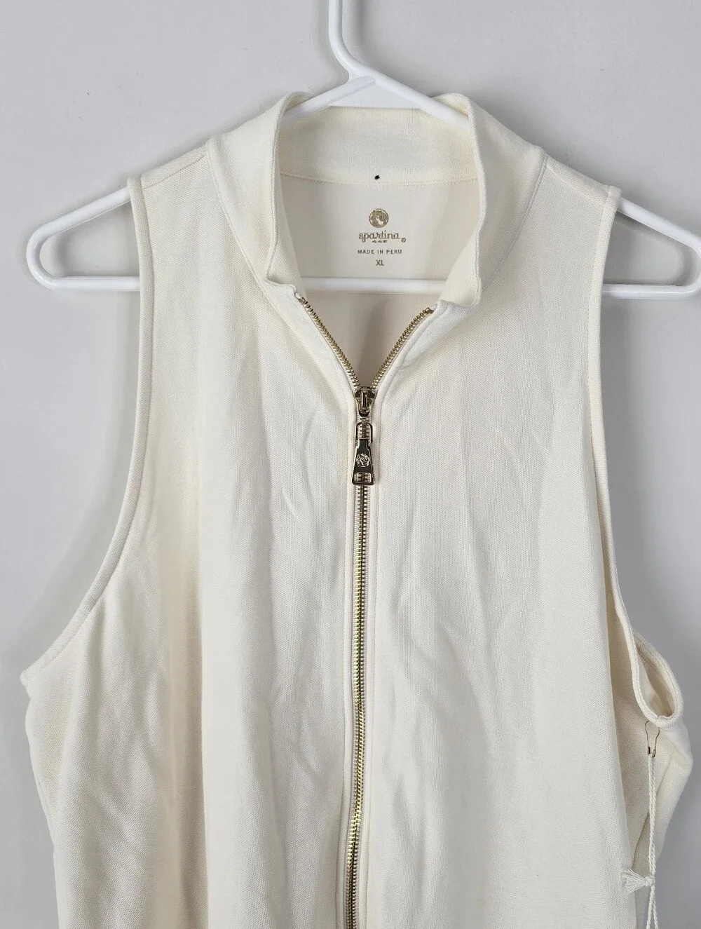 NWT Spartina 449 Keira Tennis Dress Pearl White Cotton XL Golf Pickleball Sporty